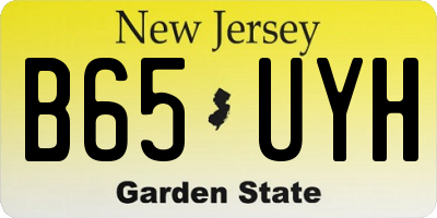 NJ license plate B65UYH