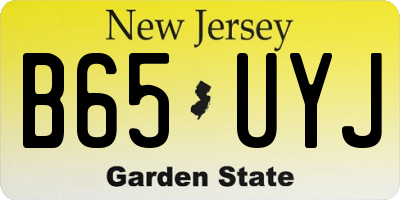 NJ license plate B65UYJ