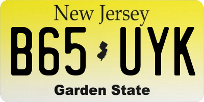 NJ license plate B65UYK