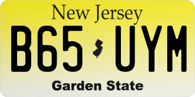 NJ license plate B65UYM