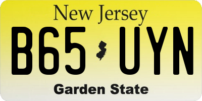 NJ license plate B65UYN