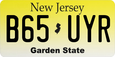 NJ license plate B65UYR