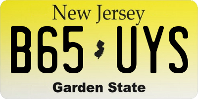 NJ license plate B65UYS