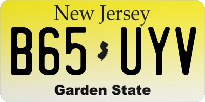 NJ license plate B65UYV