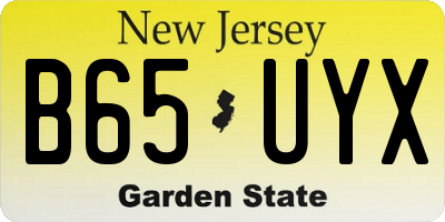 NJ license plate B65UYX