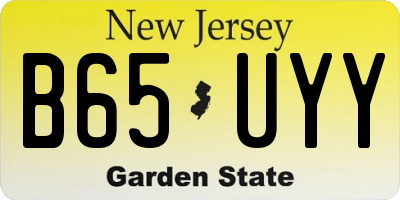 NJ license plate B65UYY