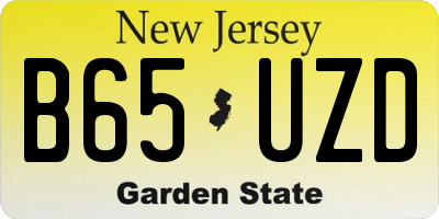 NJ license plate B65UZD