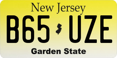 NJ license plate B65UZE