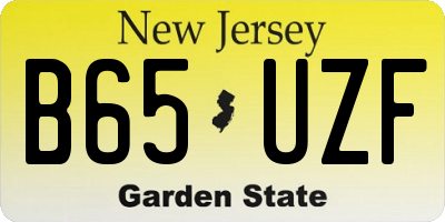 NJ license plate B65UZF