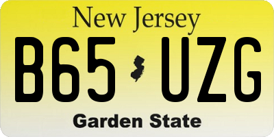 NJ license plate B65UZG