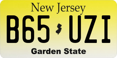 NJ license plate B65UZI
