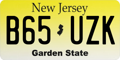 NJ license plate B65UZK