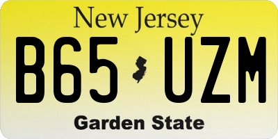 NJ license plate B65UZM