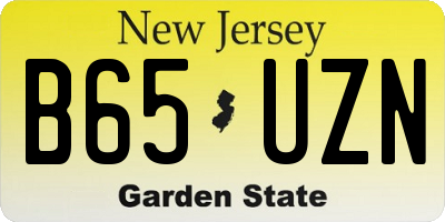 NJ license plate B65UZN