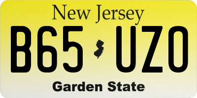 NJ license plate B65UZO