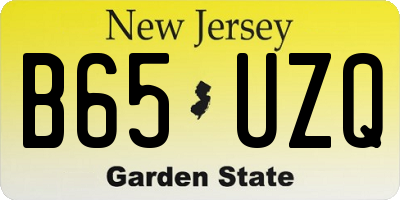 NJ license plate B65UZQ