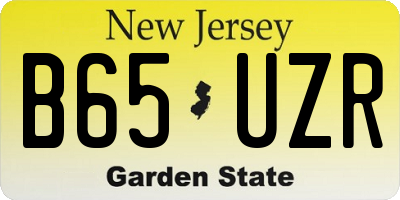 NJ license plate B65UZR
