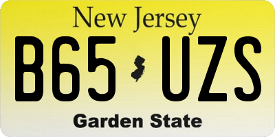 NJ license plate B65UZS