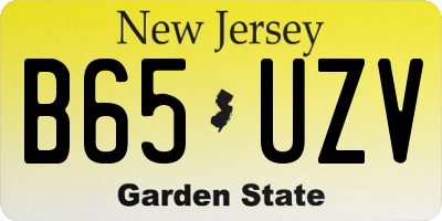 NJ license plate B65UZV