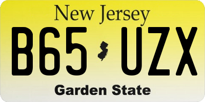 NJ license plate B65UZX