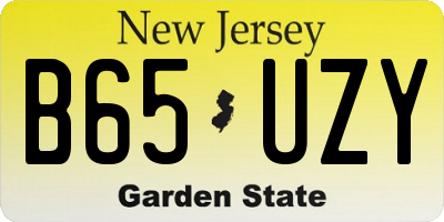 NJ license plate B65UZY