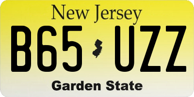 NJ license plate B65UZZ