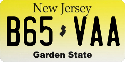 NJ license plate B65VAA