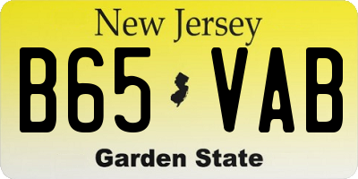 NJ license plate B65VAB