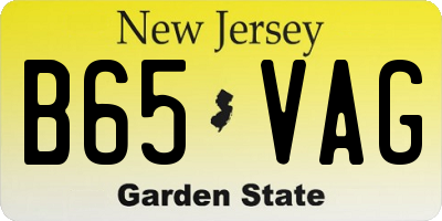 NJ license plate B65VAG