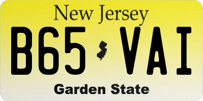 NJ license plate B65VAI