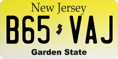NJ license plate B65VAJ