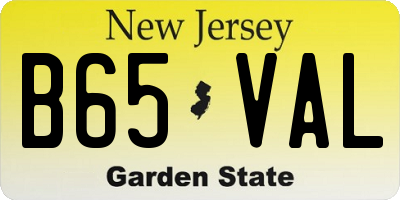 NJ license plate B65VAL