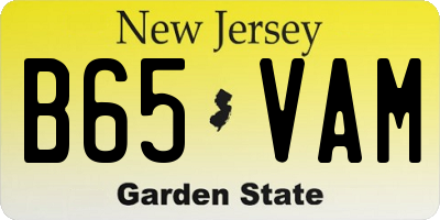 NJ license plate B65VAM