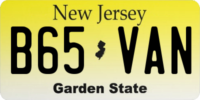 NJ license plate B65VAN