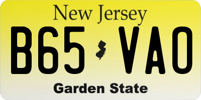 NJ license plate B65VAO