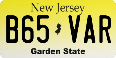 NJ license plate B65VAR