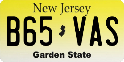 NJ license plate B65VAS