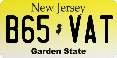NJ license plate B65VAT
