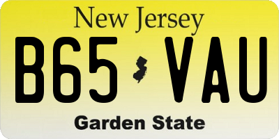 NJ license plate B65VAU