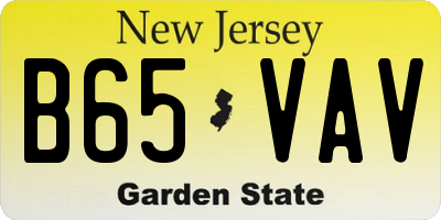 NJ license plate B65VAV