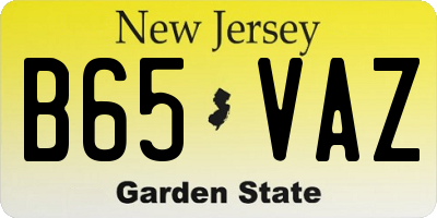 NJ license plate B65VAZ