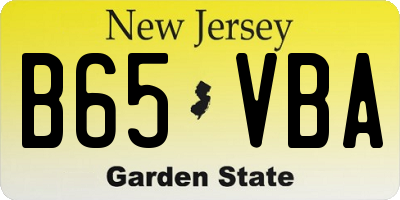 NJ license plate B65VBA