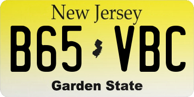 NJ license plate B65VBC