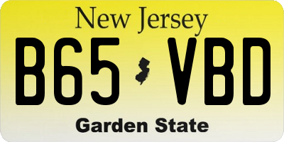 NJ license plate B65VBD
