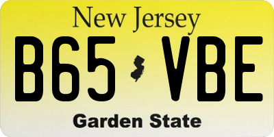 NJ license plate B65VBE