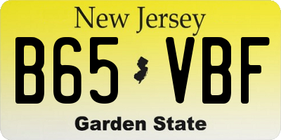 NJ license plate B65VBF