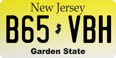 NJ license plate B65VBH