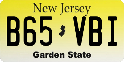 NJ license plate B65VBI