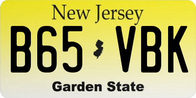 NJ license plate B65VBK