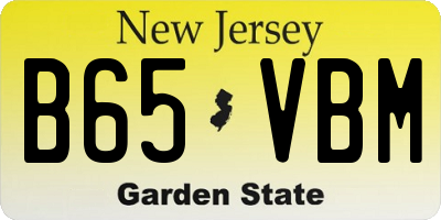 NJ license plate B65VBM